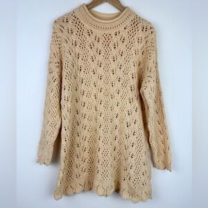 Vintage Roll Neck Open Knit Sweater